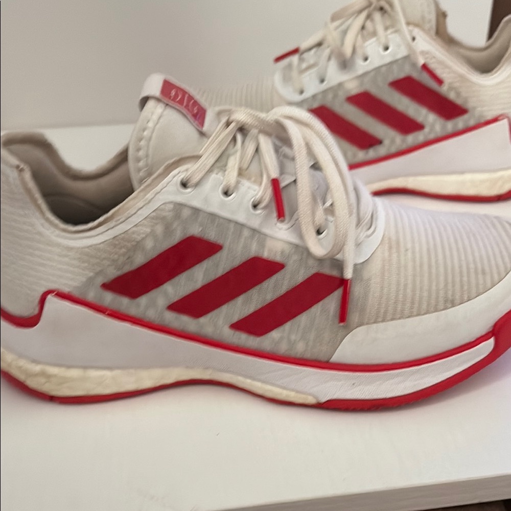 Womens Adidas volleyball ‎sneakers white&red quality #volleyball#sportspractice